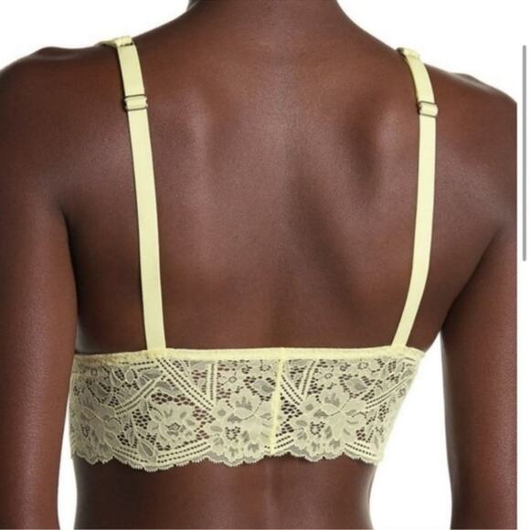 Free People Intimately Bralette Teegan Longline Lace in Yellow, NWT Size XS - Picture 2 of 4